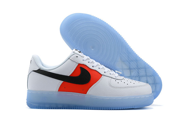 Women's Air Force 1 Low Top White/Orange Shoes 073